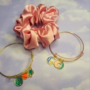 Friendship bracelets and a scrunchie